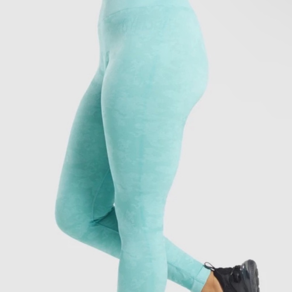 GYMSHARK Camo Teal Leggings